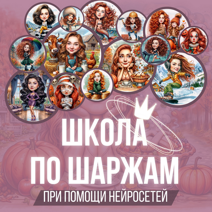 Изображение [Elli Neuroart] Школа по шаржам с помощью нейросетей (2025)